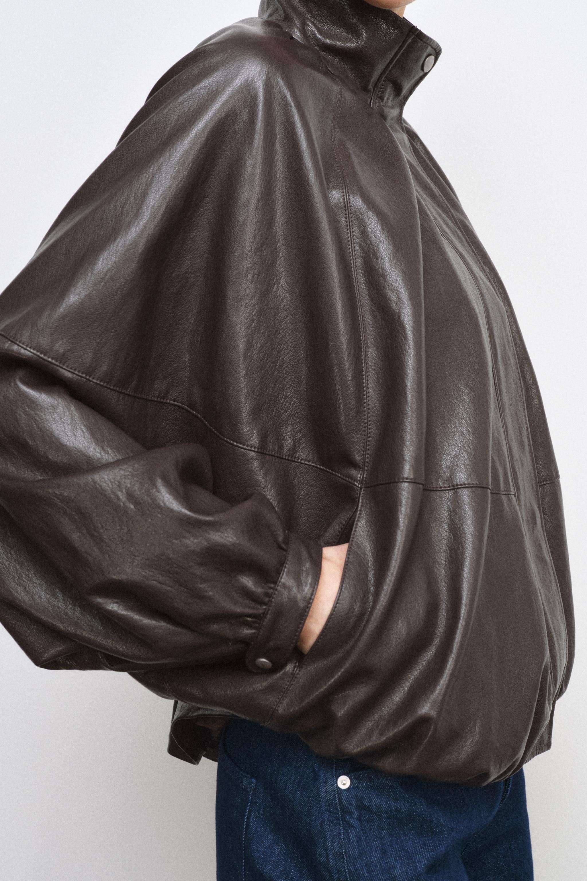 FAUX LEATHER BOMBER JACKET ZW COLLECTION